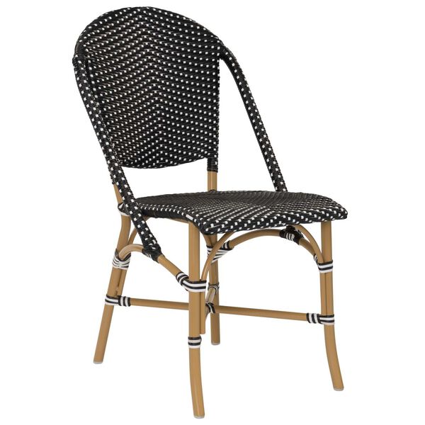 Alu Affaire Sofie Black, White and Almond Outdoor Dining Chair, image 1