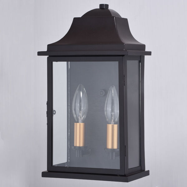 Bristol Oil Burnished Bronze and Light Gold Two-Light Outdoor Wall Sconce, image 2