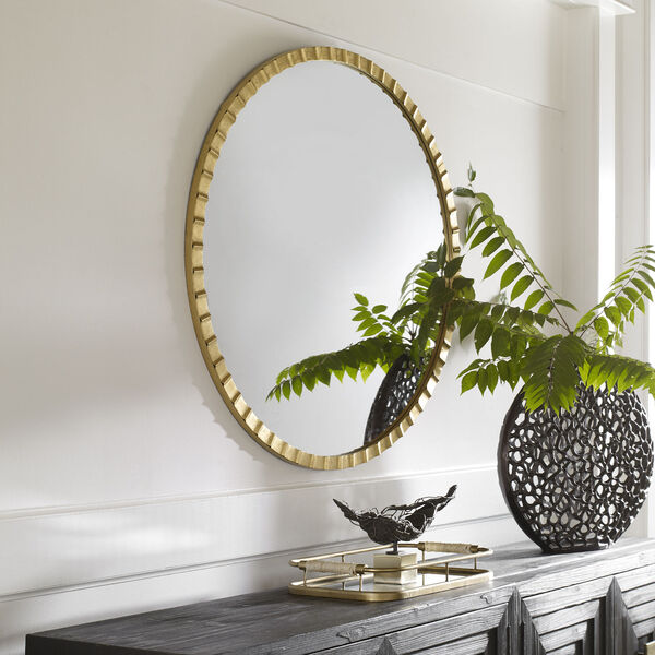 Dandridge Gold 42-Inch x 42-Inch Round Wall Mirror, image 1