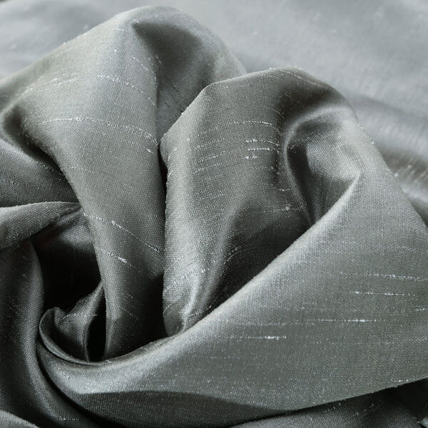 Storm Grey Vintage Textured Faux Dupioni Silk Single Panel Curtain, 50 X 108, image 7