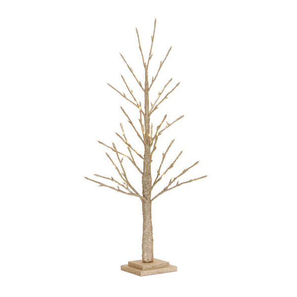 Gold 36-Inch LED Twig Tree Holiday Tabletop Decor, image 1