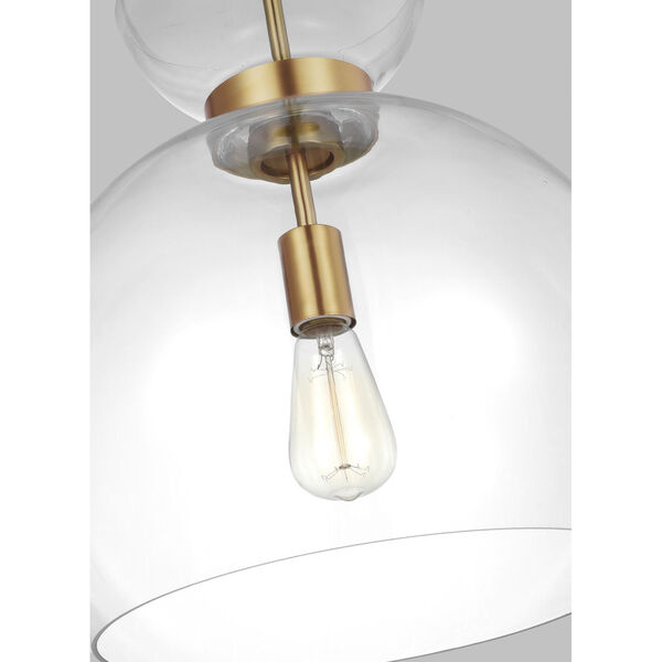 Londyn Burnished Brass One-Light Pendant with Clear Shade, image 2