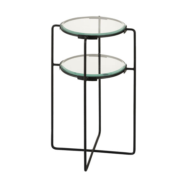 Oscar Matte Black Two-Tier Round Side Table, image 2