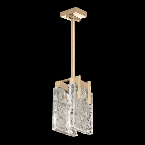 Terra Gold 11-Inch Two-Light Rectangular LED Mini Pendant with Clear Glass, image 1
