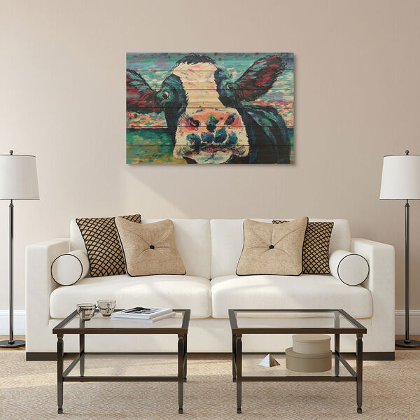 Curious Cow 2 Digital Print on Solid Wood Wall Art, image 4
