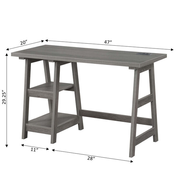 Designs2Go Charcoal Gray Office Desk, image 6