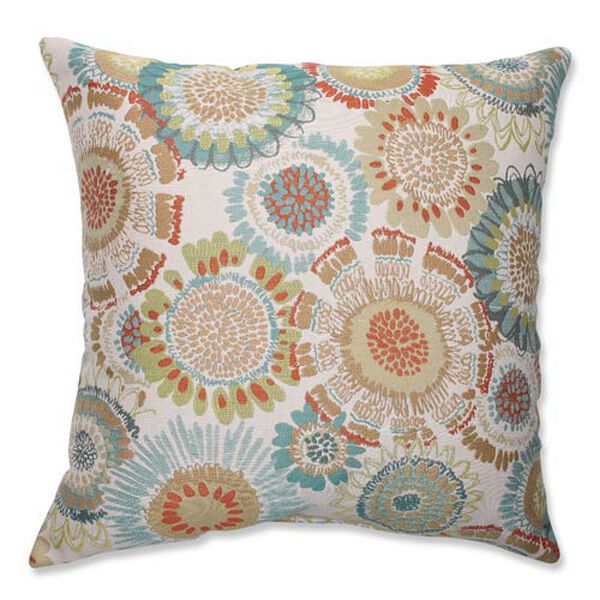 Maggie Mae Aqua Multi-Colored 18-Inch Square Throw Pillow, image 1