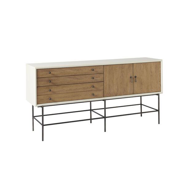 Celine White and Natural Oak Console Table, image 2