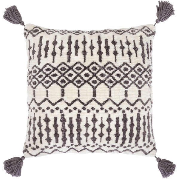 Braith Beige, Charcoal and Cream 18-Inch Pillow, image 1
