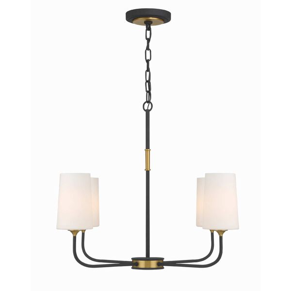 Niles Black Forged and Modern Gold Four-Light 29-Inch Chandelier, image 4