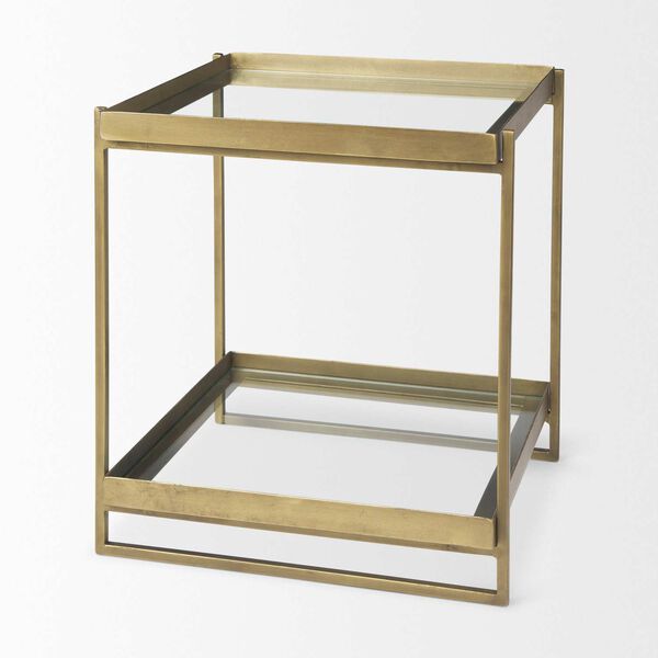 Trey Gold and Clear Accent Table, image 5