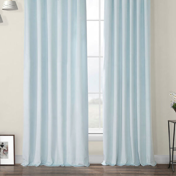 Blue Heritage Plush Velvet Curtain Single Panel, image 6