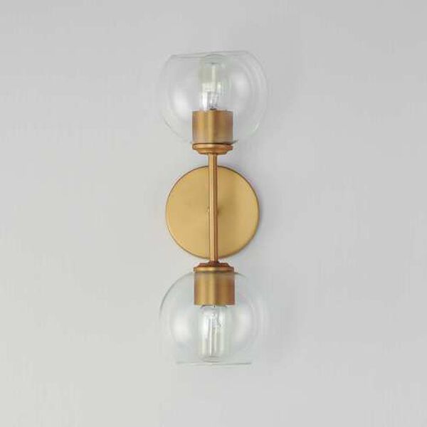 Knox Natural Aged Brass Two-Light Wall Sconce, image 2