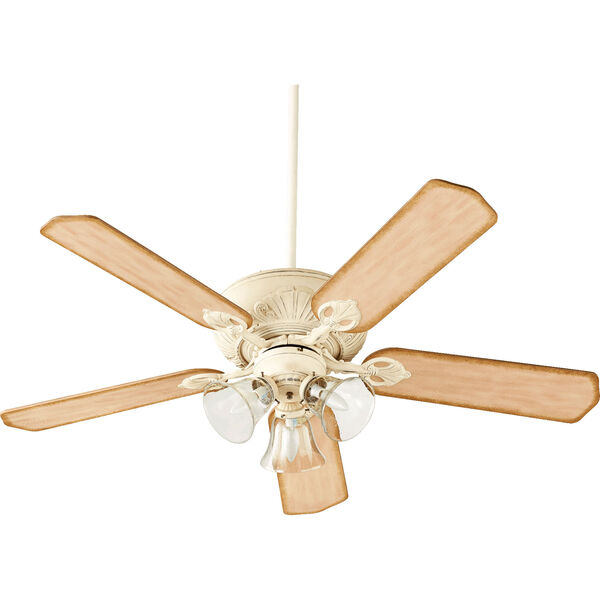 Chateaux Persian White with Clear Seeded Glass Three-Light 52-Inch Ceiling Fan, image 1