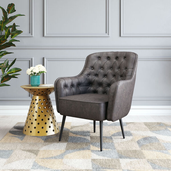 Tasmania Vintage Black and Gold Accent Chair, image 2