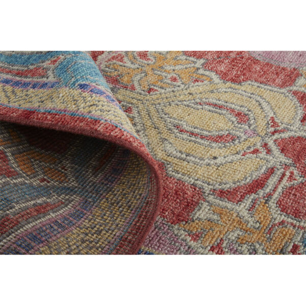 Beall Luxe Wool Arts and Crafts Blue Red Area Rug, image 6