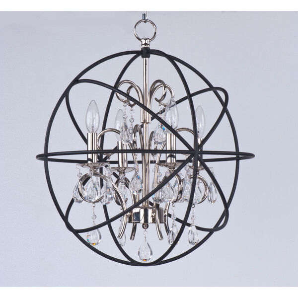 Orbit Anthracite and Polished Nickel Four Light Pendant, image 5