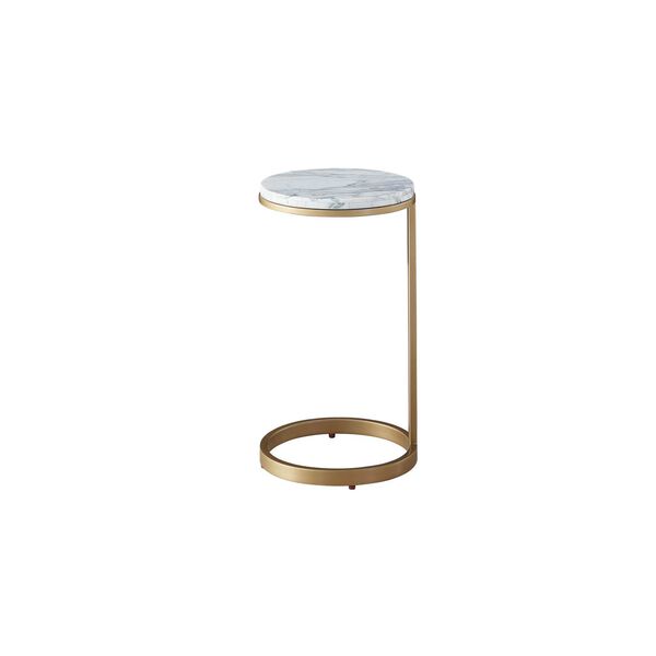 Tranquility White and Gold Side Table, image 3