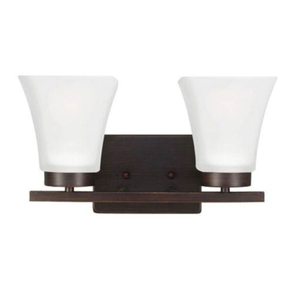 Kate Burnt Sienna Two-Light Wall Sconce with Satin Etched Glass, image 1
