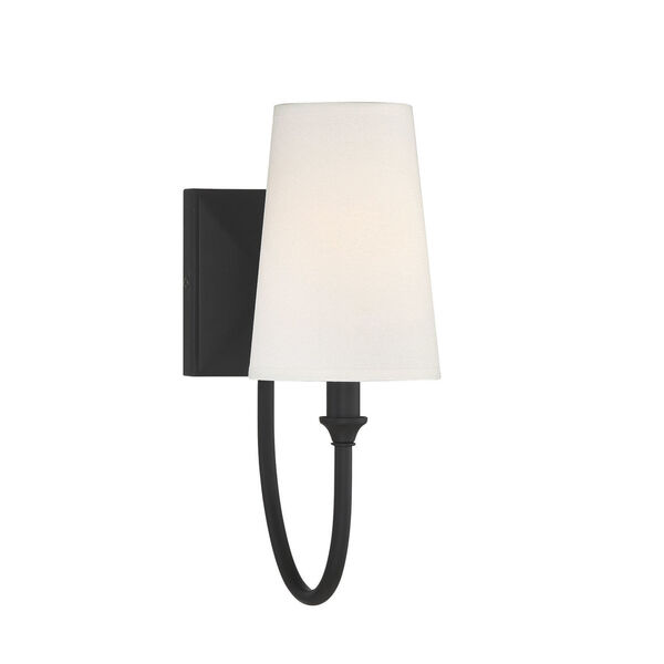 Cameron 
Matte Black One-Light Wall Sconce, image 1