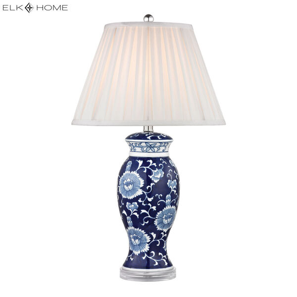 Blue and White Hand Paint One Light Table Lamp, image 9