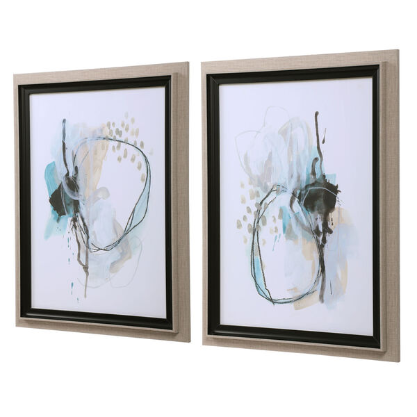 Force Reaction Gray and Blue Abstract Prints, Set of 2, image 4