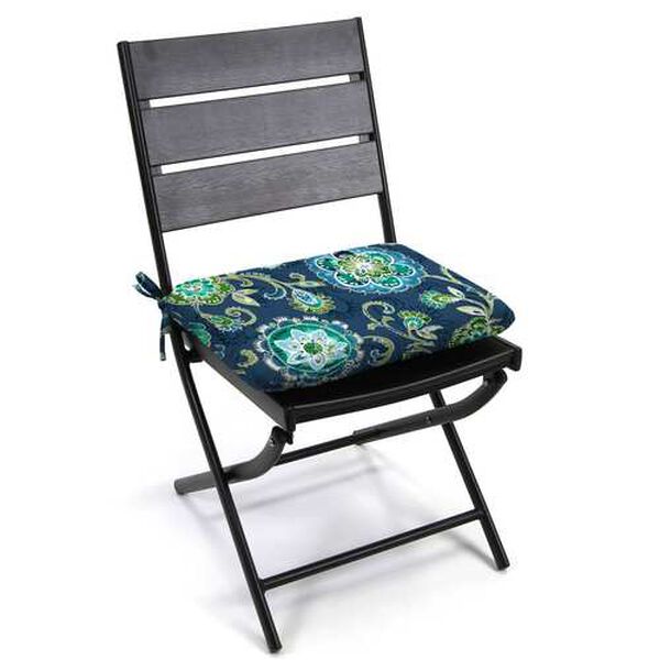 Fanfare Capri Blue 15 x 18 Inches Knife Edge Outdoor Chair Pad Seat Cushion, image 4