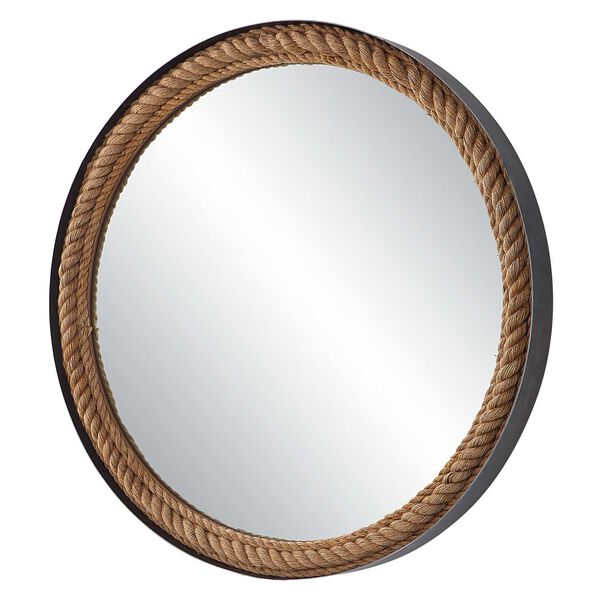 Bolton Natural and Black Round Rope Wall Mirror, image 4