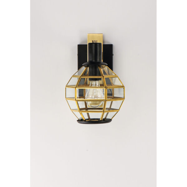 Heirloom Black and Burnished Brass One-Light Outdoor Wall Mount, image 2