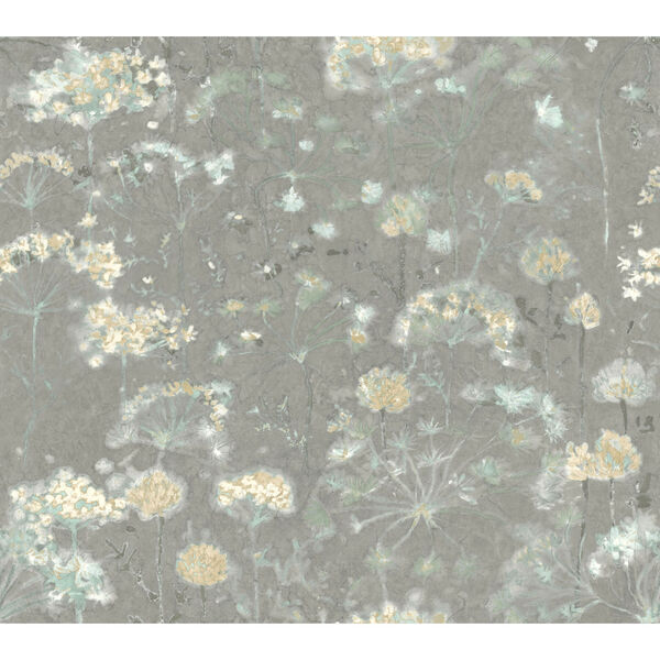 Candice Olson Botanical Dreams Gray Botanical Fantasy Wallpaper, image 2