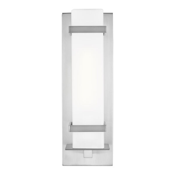 Alban Satin Aluminum One-Light Outdoor Wall Lantern, image 2