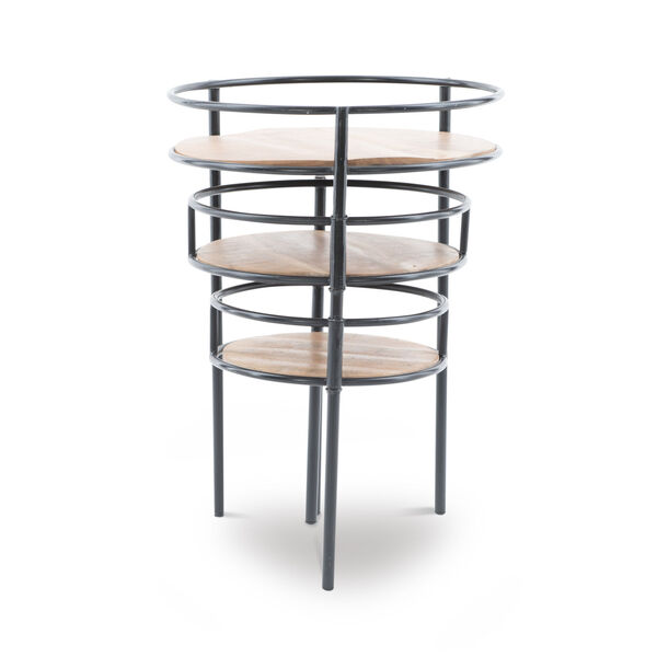 Harper Natural and Black Three Tiered Plant Stand Table, image 3