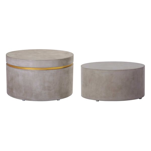 Perpetual Joy Slate Gray and Gold Ring Serendipity Ring Accent Table, Set of 2, image 1