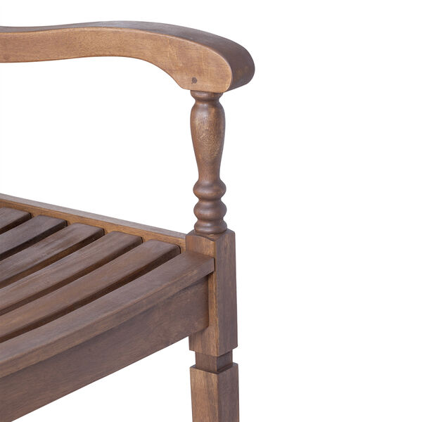 Solid Acacia Wood Rocking Patio Chair, Dark Brown, image 5