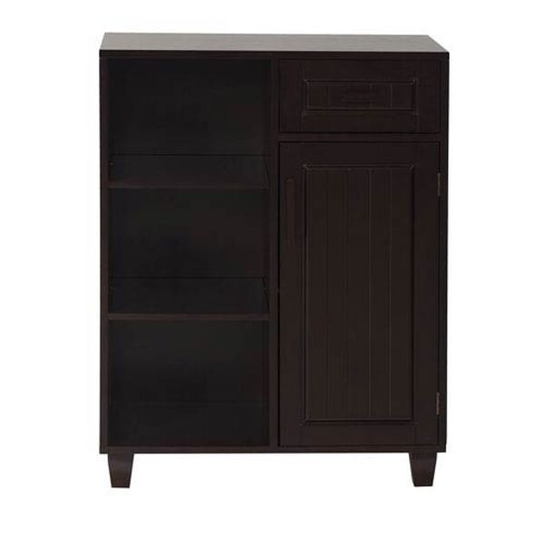 Catalina Dark Espresso Floor Cabinet with One Door, One Drawer and Three Shelves, image 1
