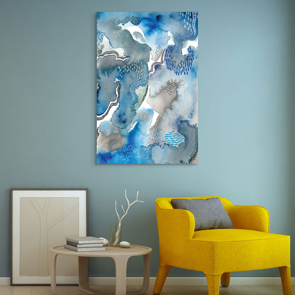 Subtle Blues II Frameless Free Floating Tempered Glass Graphic Wall Art, image 1