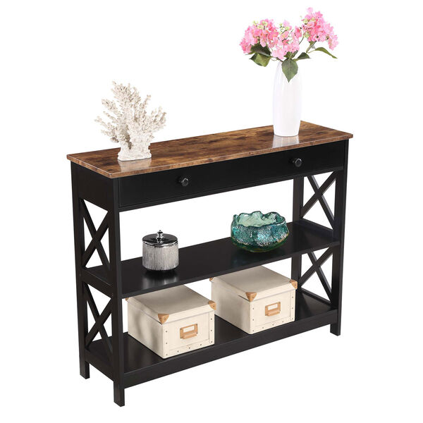 Oxford Black Brown Console Table, image 3