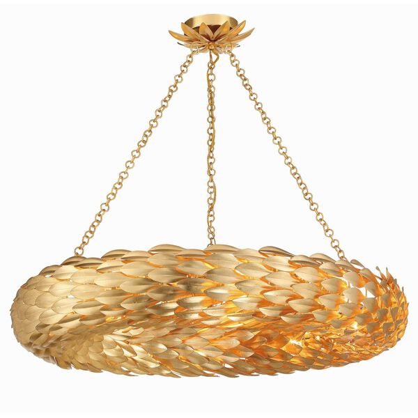 Broche Antique Gold Eight-Light Pendant, image 2