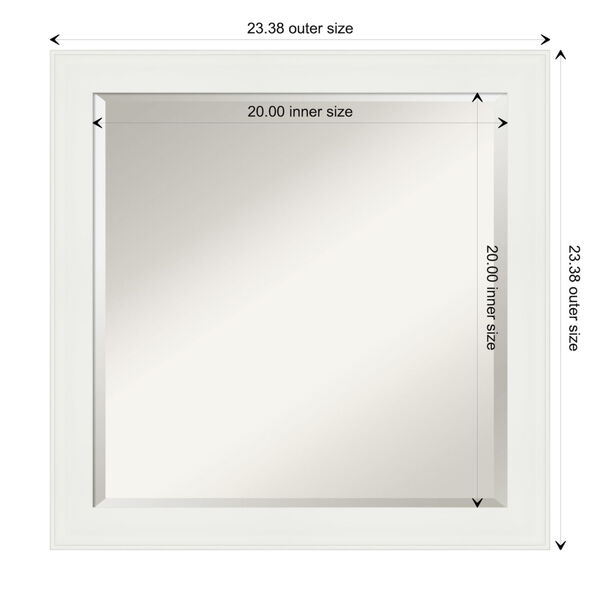 White 23W X 23H-Inch Bathroom Vanity Wall Mirror, image 6
