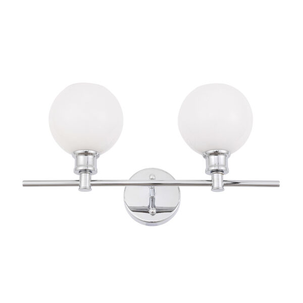 Collier Chrome Two-Light Bath Vanity with Frosted White Glass, image 5