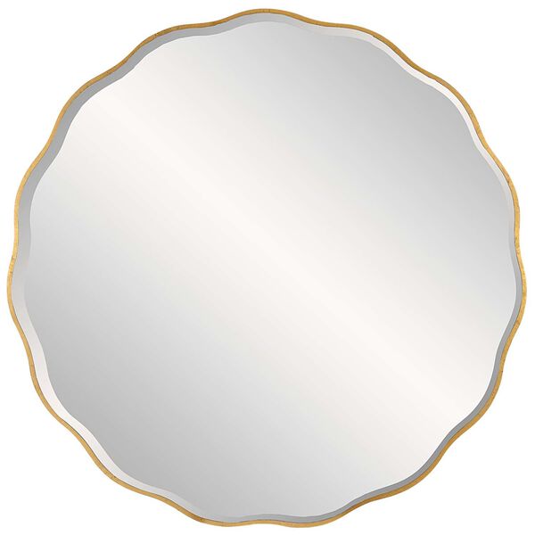 Aneta Aged Gold Round Wall Mirror, image 2