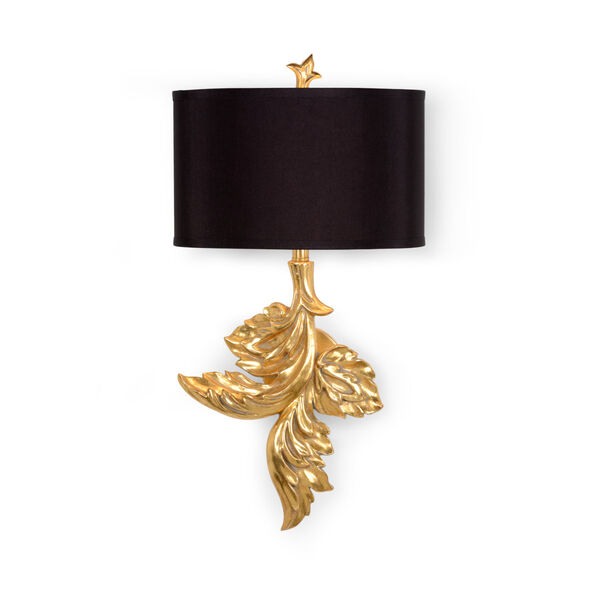 Black and Gold One-Light  Right Gaylord Sconce, image 1