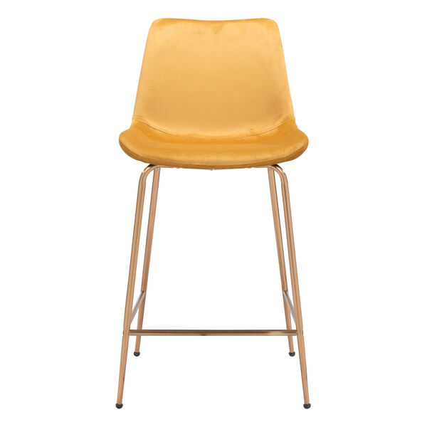 Tony Yellow and Gold Counter Height Bar Stool - (Open Box), image 4