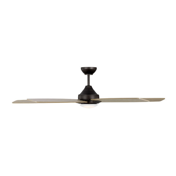 Lowden Aged Pewter 60-Inch Indoor/Outdoor Integrated LED Ceiling Fan with Light Kit, Remote Control and Reversible Motor, image 1