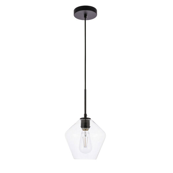 Gene Black Eight-Inch One-Light Mini Pendant with Clear Glass, image 5