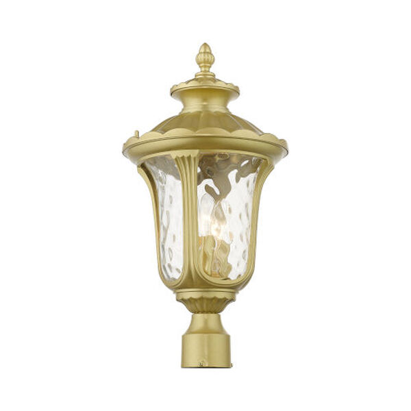 Oxford Soft Gold Three-Light Outdoor Post Top Lantern, image 3