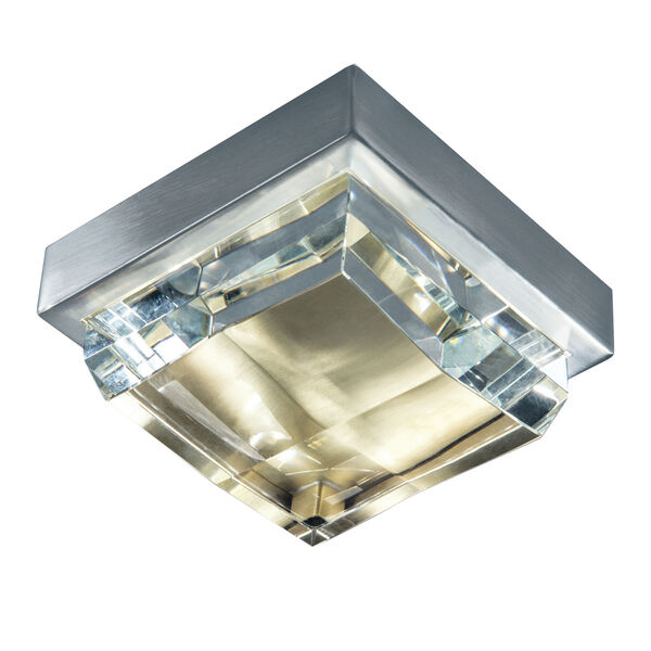 Crystal Brushed Nickel and Satin Brass LED Flush Mount, image 1
