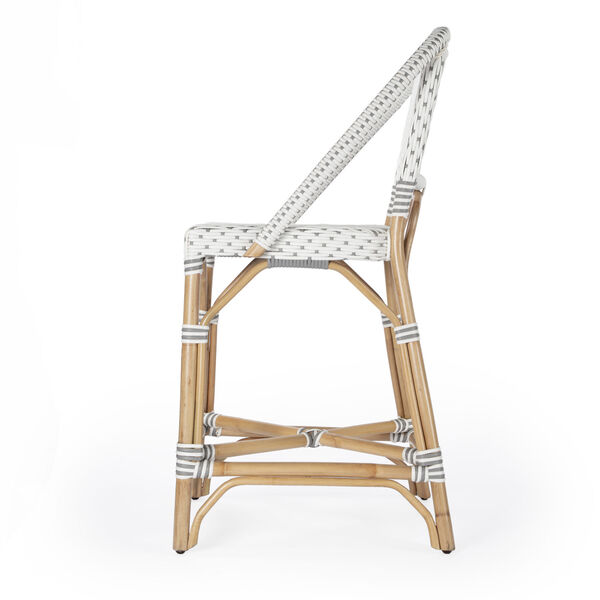 Solstice White and Grey Rattan Counter Stool, image 4