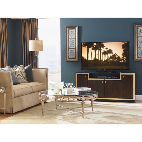 Bel Aire Walnut and Gold Palisades Media Console, image 2