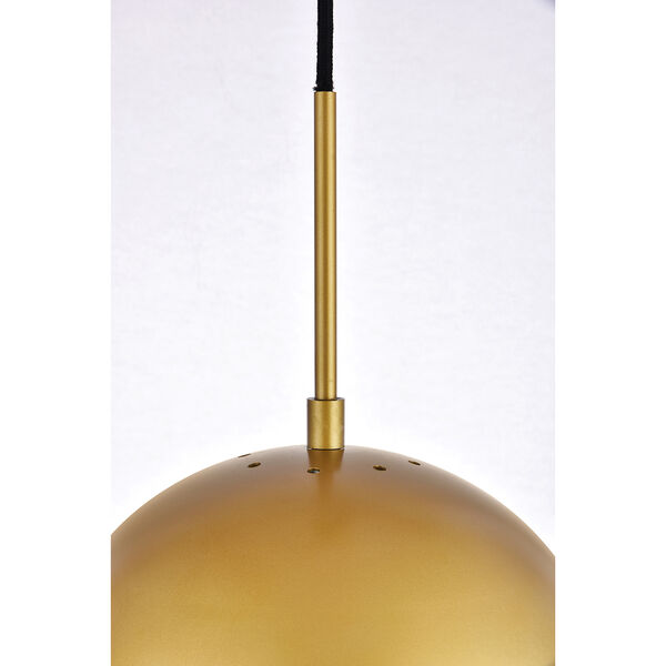 Eclipse Brass and Frosted White 10-Inch One-Light Pendant, image 5